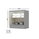 Ver imagem 2 de Balcão 80cm com Tampo 2 Portas Americana Henn - Cinza/nature
