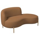 Ver imagem 1 de Sofá Curvo 2 Lugares 150cm Braço Dir. Thommy Pés Ouro Bouclé Terracota - Nexta Casa