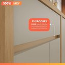 Ver imagem 7 de Armário de Cozinha Completa 100% Mdf 8 Portas 4 Gavetas Cléo Madeirado/off White Nesher Madeirado/
