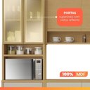 Ver imagem 5 de Armário de Cozinha Completa 100% Mdf 8 Portas 4 Gavetas Cléo Madeirado/off White Nesher Madeirado/