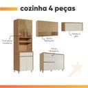 Ver imagem 4 de Armário de Cozinha Completa 100% Mdf 8 Portas 4 Gavetas Cléo Madeirado/off White Nesher Madeirado/