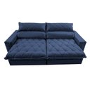 Ver imagem 5 de Sofá Retrátil e Reclinável 2,75m Molas Ensacadas Cama inBox Elegance com ThermoGel Velusoft Azul