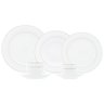 Aparelho Jantar 42 Peças Porcelana C/ Borda Prateada Branco - 1