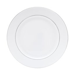 Aparelho Jantar 42 Peças Porcelana C/ Borda Prateada Branco - 2