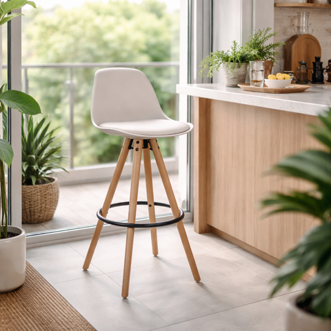 Banqueta Alta com Encosto Luísa