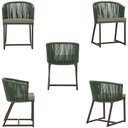 Ver imagem 5 de Mesa com 4 Cadeiras de Jantar Roma 100cm e Noronha em Aluminío Marrom Corda Nautica Estofado 8 Trama
