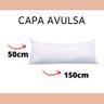 Capa Travesseiro de Corpo Gigante Fronha Xuxão 150x50 Branca Com Zíper Sofá Cama Poltrona - 2