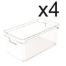 Kit 4 Organizadores Geladeira 30X15x13 Clear - Ou - 1