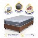 Ver imagem 3 de Conjunto Box Marrom Argel Cinza Espuma D33 Solteiro 96x203x67 - King House