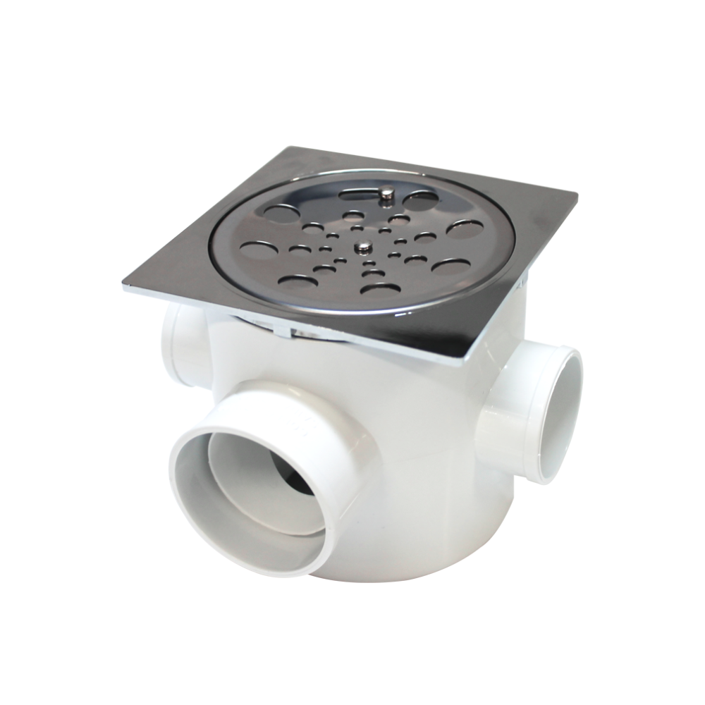 Caixa Sifonada Quadrada com Grelha Inox Anti-insetos 100 X 100 X 50mm Durín - 1