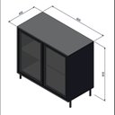 Ver imagem 3 de Balcão Aparador 2 Portas de Vidro 1 Prateleira