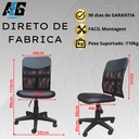 Ver imagem 2 de Cadeira de Escritório Ergonômica Giratória sem Braços Executiva Rodízios Costura Esteirinha