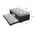 Ver imagem 4 de Bicama Box Baú Solteiro Conjugado Espuma com Cama Auxiliar Bicama 3 em 1 - Matelassê