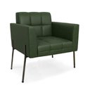 Ver imagem 5 de Poltrona Sala Decorativa Kit 2 Elisa Pé Aço Lateral Preto Sintético Pu Verde D03 - D’Rossi