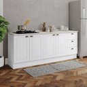 Ver imagem 1 de Cozinha Compacta Americana 4 Portas 3 Gavetas 100% Mdf Branco Ce760 - Henn