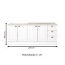 Ver imagem 4 de Cozinha Compacta Americana 4 Portas 3 Gavetas 100% Mdf Branco Ce760 - Henn