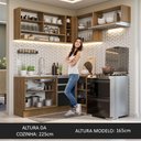 Ver imagem 5 de Armário de Cozinha Completa de Canto 349cm Rustic/Preto Glamy Madesa 06
