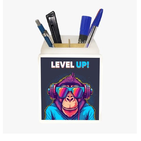 Organizador de Mesa Iluminado Porta Celular Monkey Decorfun Organizador Mesa, Organizador Mesa Ilumi