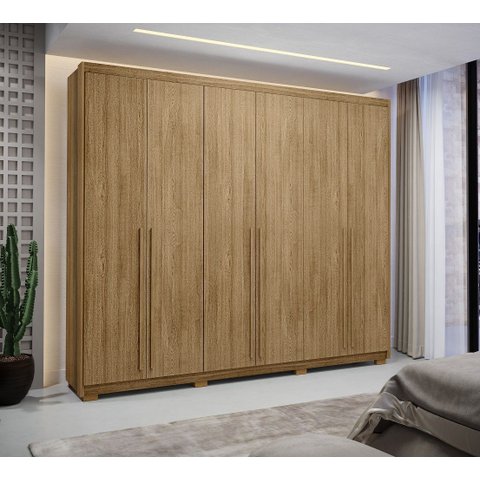Guarda-roupa Dubai Majestic 230cm Mdf 6 Gavetas - Nature/nature Vila Rica