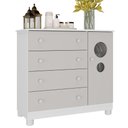 Ver imagem 2 de Cômoda Infantil 95cm 1 Porta com Vidro e 4 Gavetas Bombom Multimóveis Mp4464 Branco/off White