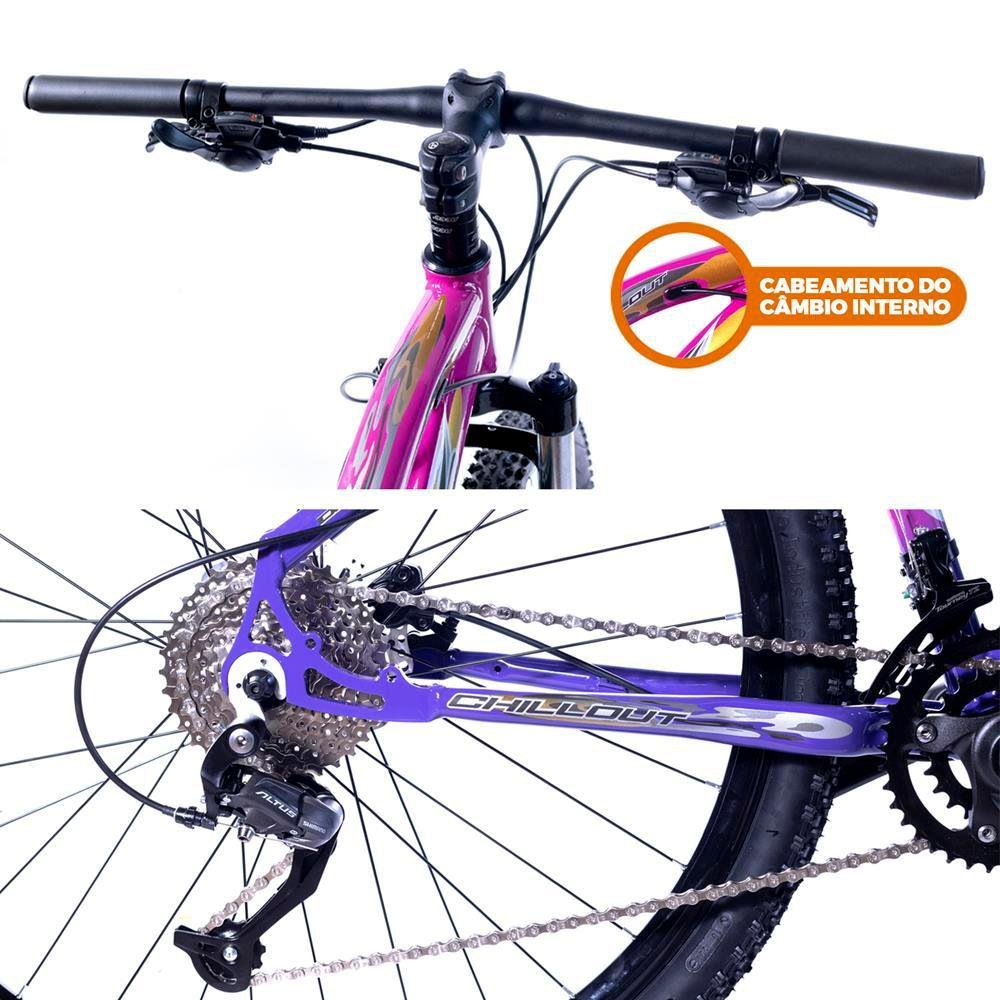 Bicicleta Aro 29 Drais Chillout 18V Shimano Altus 17" Pink/Roxo - 325 - 4