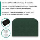 Ver imagem 5 de Cabeceira Painel Suspenso Solteiro 100 cm Alana Organica Linho Verde Musgo Artte