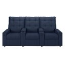Ver imagem 6 de Poltrona do Papai Reclinável Cinema 3 Lugares Manual Baú Usb Haifa F05 Facto Azul - Lyam Decor