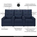 Ver mais imagens de Poltrona do Papai Reclinável Cinema 3 Lugares Manual Baú Usb Haifa F05 Facto Azul - Lyam Decor
