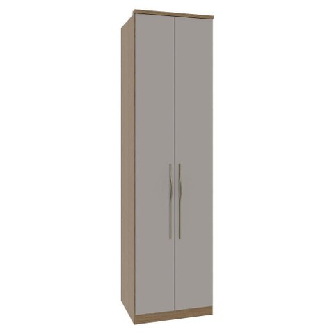 Guarda Roupa Modulado 02 Portas com Prateleiras 234cm Setiba - Carvalho/fendi