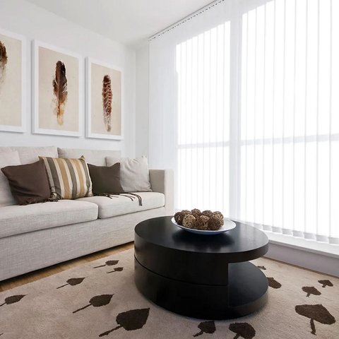 Persiana Vertical Tecido - Linha Angra - Branco Mescla Garcia 2,94m até 3,2m 2,2m até 2,49m