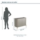 Ver imagem 3 de Buffet Bend 99 cm Porta Lisa Incolar Grigio com Pé Dourado