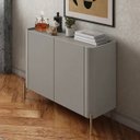 Ver imagem 1 de Buffet Bend 99 cm Porta Lisa Incolar Grigio com Pé Dourado