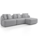 Ver imagem 5 de Sofá 3 Lugares com Chaise Direito Sala Living 248cm Arlo F04 Veludo Cinza - Lyam Decor