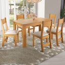 Ver imagem 1 de Mesa de Jantar 6 Lugares Andy Mel/Nude - Viero Móveis
