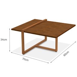 Mesa Centro Estilo Industrial Berlin Decorativa Moderna Klm Móveis - 3