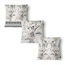 Ver imagem 4 de Kit 3 Capas de Almofada 43x43cm Microfibra Floral Arabesco Bege Clássico