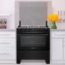 Fogão 5 Bocas Atlas Mônaco Plus Preto com Mesa Inox Bivolt - 5