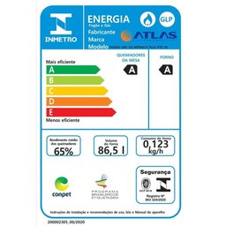 Fogão 5 Bocas Atlas Mônaco Plus Preto com Mesa Inox Bivolt - 6