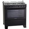 Fogão 5 Bocas Atlas Mônaco Plus Preto com Mesa Inox Bivolt - 2