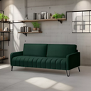 Ver imagem 4 de Sofá Living 2,20mt - Elegância - Tecido Veludo - Pé de Ferro:verde
