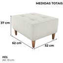 Ver imagem 3 de Puff para Sala 62 Cm Piva Tecido Boucle F492 Natural Milani Store Natural