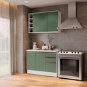 Ver imagem 1 de Armário de Cozinha Compacta Garrafeiro 100% Mdf 120cm Branco/verde Celeste Kappesberg