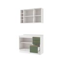 Ver imagem 2 de Armário de Cozinha Compacta Garrafeiro 100% Mdf 120cm Branco/verde Celeste Kappesberg