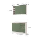 Ver imagem 4 de Armário de Cozinha Compacta Garrafeiro 100% Mdf 120cm Branco/verde Celeste Kappesberg