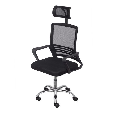 Lyon Alta 3334 Alta Estrutura em Nylon C/ Tela Mesh e Base Giratória Cromada C/ Rodas em PU