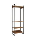 Ver imagem 2 de Closet Modulado Estilo Industrial Solteiro Loft Amêndoa Cabideiro Ferro Preto