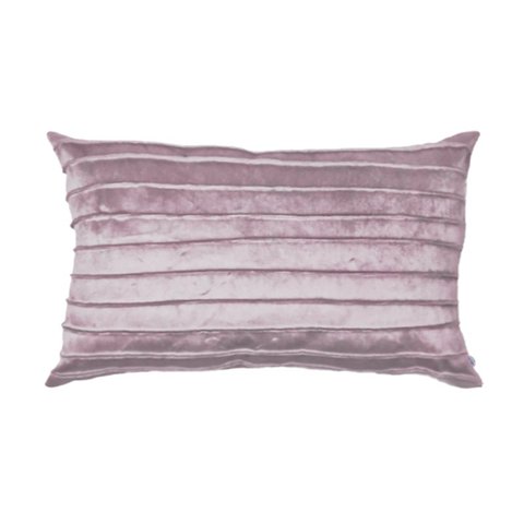 Capa para Almofada Drapeada Line em Veludo Retangular 60x40 Cor:rosa Quartzo