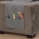 Ver imagem 3 de Protetor de Sofá Impermeável Dupla Face 3 Lugares Microfibra - Cinza/preto Mr Enxovais