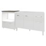 Cozinha Armário Balcão Gabinete de Pia Aline 120 Cm e Balcão Evelyn para Fogão Cooktop 5 Bocas e For - 4