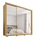 Ver imagem 3 de Guarda-Roupa Casal 3 Portas com Espelho 4 Gavetas com Pés Costa Rica Marrom Jequitibá